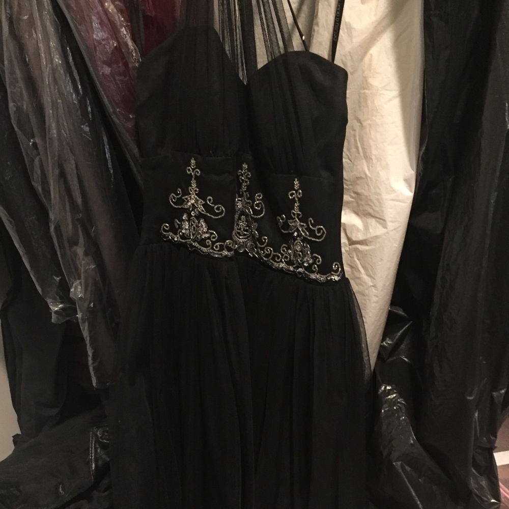 Betsy & Adam Tulle Halter Dress